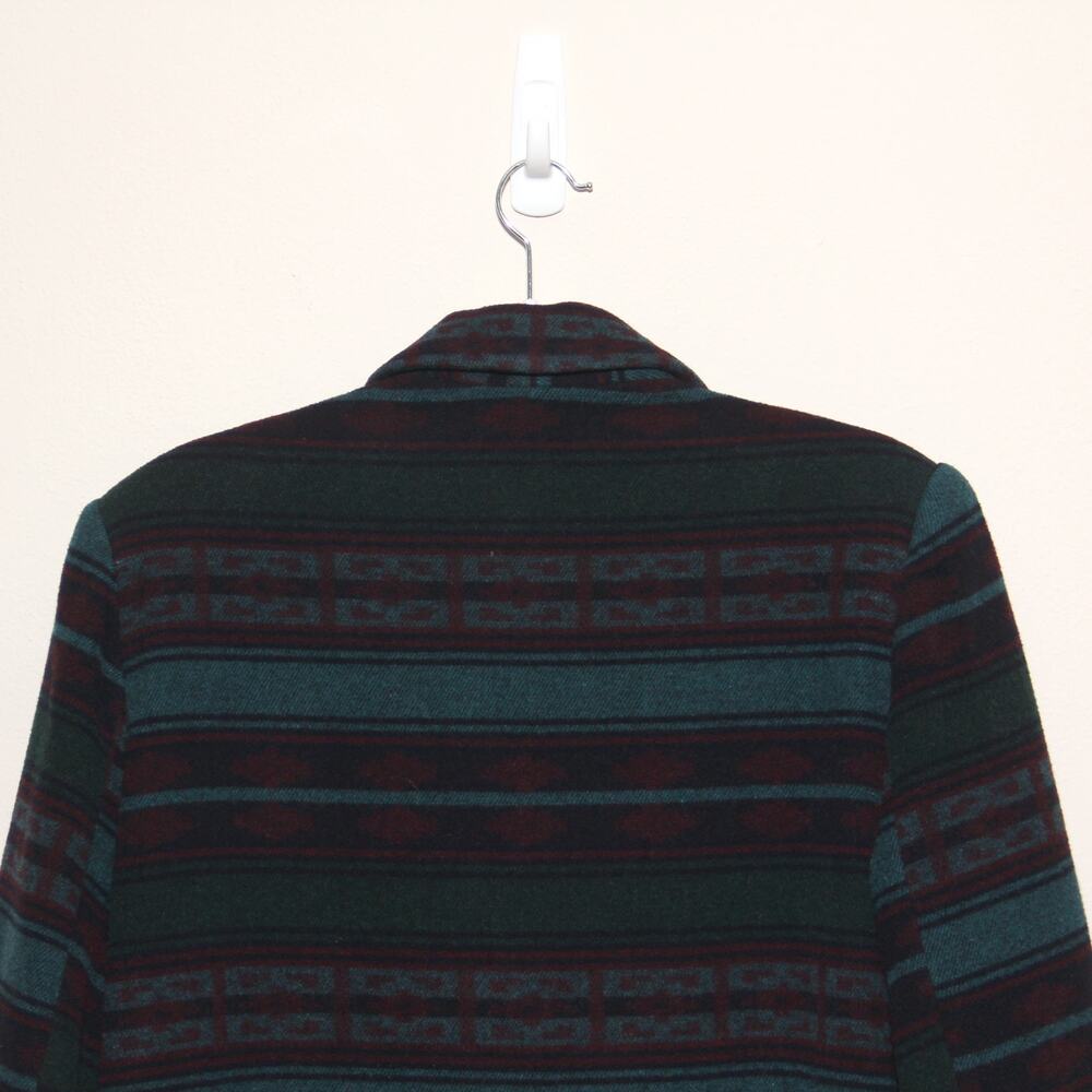 Vintage Braetan Wool Blend Boxy Blazer Coatigan Size L Striped Southwestern - Picture 5 of 9